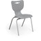 Mooreco Hierarchy School Chair, 4 Leg, 18" Chrome Frame, Grey Armless Shell, PK5 53318-5-GREY-NA-CH - alternate 1